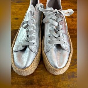 Rouge Helium Metallic Silver Espadrilles. Size 20. Just used once. Like New!